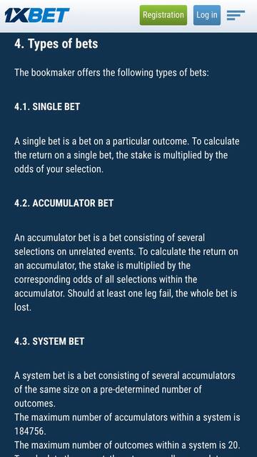 1xbet types of bets